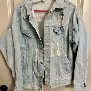 Distressed Light Blue Denim Jacket